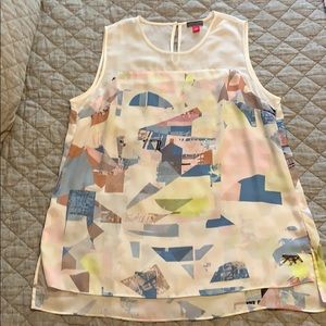 Vince Camuto sheer sleeveless tunic